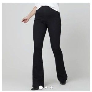 Spanx high rise black pull on jeans flare small fits like a size 2